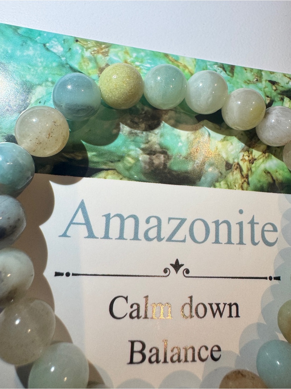 Amazonite Beaded Stretch Bracelet - Multi-Color - Picture 3 of 8